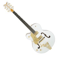Photo GRETSCH GUITARS G6136TLHWHT PLAYERS WHITE FALCON GAUCHER