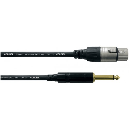 CORDIAL CCM10FP CABLE MICRO ESSENTIAL SASYMÉTRIQUE XLRF./JACK M. MONO - 10M