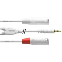 Photo CORDIAL CFY18WMM CABLE Y MINI-JACK STÉRÉO/2 XLR M. - 1.8M BLANC