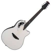 Photo OVATION ELITE SIGNATURE MELISSA ETHERIDGE DEEP CONTOUR CUTAWAY PEARL WHITE