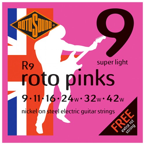 ROTOSOUND R9 ROTO PINKS NICKEL SUPER LIGHT 9/42