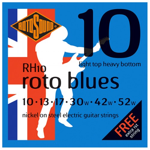 ROTOSOUND RH10 ROTO BLUES NICKEL LIGHT TOP/HEAVY BOTTOM 10/52