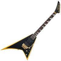 Photo JACKSON X SERIES RHOADS RRX24 BLACK W/ YELLOW BEVELS
