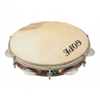 Photo GOPE PAC107TD - PANDEIRO 10" CHORINHO DARK CYMBALETTES TITANE PEAU ANIMALE