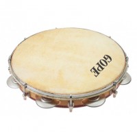 Photo GOPE PAC118T - PANDEIRO 11" CHORINHO CYMBALETTES TITANE PEAU ANIMALE
