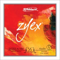 Photo D'ADDARIO DZ313S-4-4M - ZYEX CORDE RÉ VIOLON 4/4 MEDIUM FILÉ ARGENT