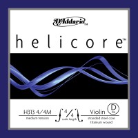 Photo D'ADDARIO H313-4-4M - HELICORE CORDE RÉ VIOLON 4/4 MEDIUM FILÉ TITANE