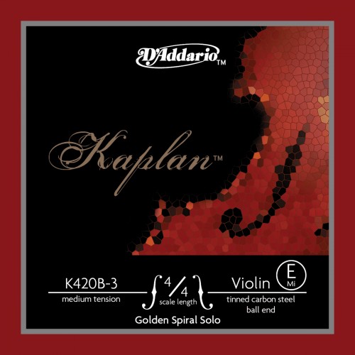 D'ADDARIO K420B-3 - KAPLAN CORDE MI VIOLON 4/4 MEDIUM ACIER A BOULE