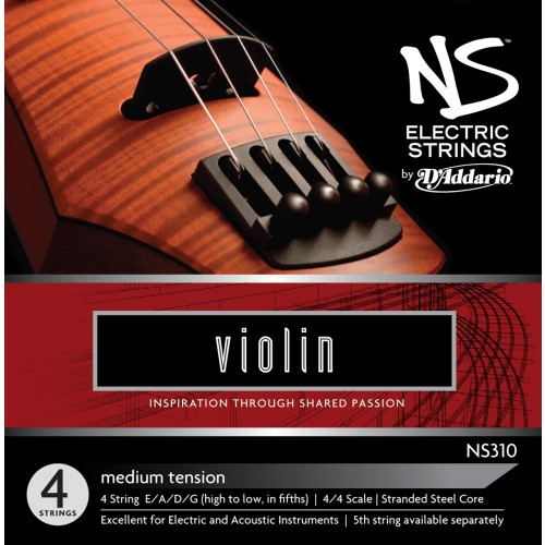 D'ADDARIO NS310 - NS ELECTRIC JEU CORDES VIOLON 4/4 MEDIUM