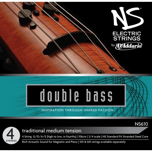 D'ADDARIO NS610 - NS ELECTRIC TRAD JEU CORDES CONTREBASSE 4/4 MEDIUM