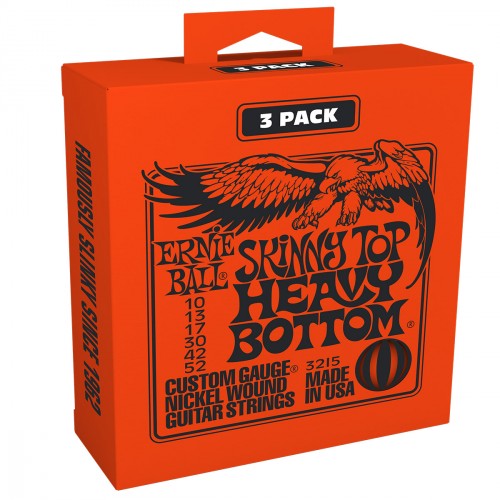 ERNIE BALL ELECTRIC 3215 SKINNY TOP HEAVY BOTTOM SLINKY PACK 10/52