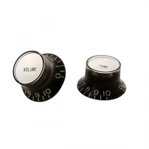 GIBSON PACK 4 BOUTONS AVEC INSERTS TOP HAT BLACK/SILVER