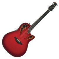 Photo OVATION CUSTOM ELITE DEEP CONTOUR CUTAWAY RED TEARDROP BURST