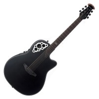 Photo OVATION ELITE SIGNATURE KAKI KING DEEP CONTOUR CUTAWAY SATIN BLACK