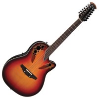 Photo OVATION STANDARD ELITE DEEP CONTOUR CUTAWAY 12 CORDES NEW ENGLAND BURST