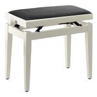Photo STAGG PB05 WHM VBK - BANQUETTE PIANO BLANC MAT + VELOURS NOIR