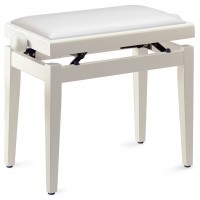Photo STAGG PB05 WHM SWH - BANQUETTE PIANO BLANC MAT + VINYLE BLANC
