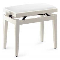 Photo STAGG PB05 WHP VWH - BANQUETTE PIANO BLANC GLOSS + VELOURS BLANC