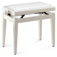 Photo STAGG PB05 WHP SWH - BANQUETTE PIANO BLANC GLOSS + VINYLE BLANC