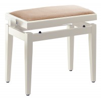 Photo STAGG PB05 WHP VBE - BANQUETTE PIANO BLANC GLOSS + VELOURS BEIGE