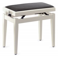 Photo STAGG PB05 WHP VBK - BANQUETTE PIANO BLANC GLOSS + VELOURS NOIR