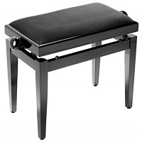 Photo STAGG PB05 BKP VBK - BANQUETTE PIANO NOIR GLOSS + VELOURS NOIR