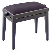 Photo STAGG PB05 BKM SVBK - BANQUETTE PIANO NOIR MAT + VELOURS LISSE NOIR