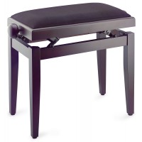 Photo STAGG PB05 RWM SVBK - BANQUETTE PIANO ROSEWOOD MAT + VELOURS LISSE NOIR