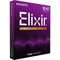 Elixir 16152 Folk 12 Cordes Nanoweb Phosphor Bronze Light 10-47
