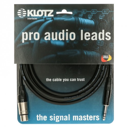 KLOTZ M1FS1K0300 CABLE XLR F./JACK SYMÉTRIQUE - 3M