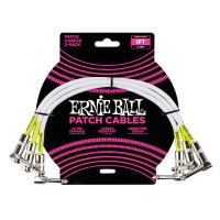 Photo ERNIE BALL 6055 CABLES PATCH COUDÉS BLANCS 30CM (X3)