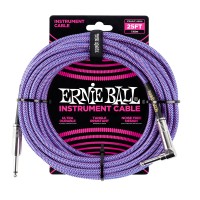Photo ERNIE BALL 6069 CABLE INSTRUMENT JACK/JACK COUDÉ PURPLE 7,62M