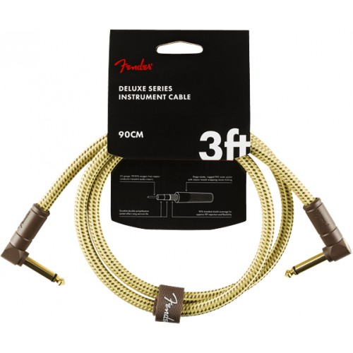 FENDER CABLE DELUXE SERIES INSTRUMENT TWEED 90CM COUDÉ/COUDÉ