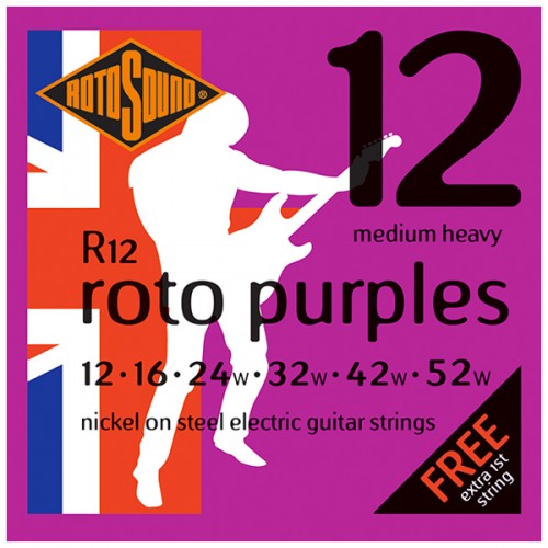 ROTOSOUND R12 ROTO PURPLES NICKEL MEDIUM HEAVY 12/52