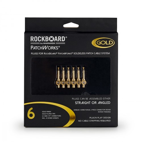 ROCKBOARD PLUGS POUR PATCHWORKS SOLDERLESS X6 GOLD