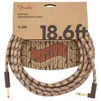 Photo FENDER CABLE SERIES FESTIVAL INSTRUMENT BROWN STRIPE 5.5 M DROIT/COUDÉ