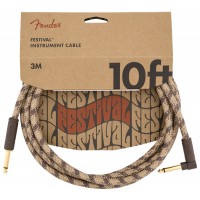 Photo FENDER CABLE SERIES FESTIVAL INSTRUMENT BROWN STRIPE 3 M DROIT/COUDÉ