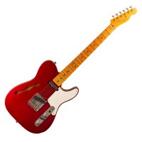 Photo FENDER CUSTOM SHOP LTD ROASTED PINE DOUBLE ESQUIRE JRN AGED FIRE MIST RED