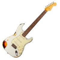 Photo FENDER CUSTOM SHOP 62 STRATOCASTER HEAVY RELIC SONIC BLUE OVER 3TS