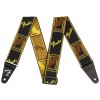 Photo FENDER SANGLE WEIGHLESS MONOGRAM 2" BLACK/YELLOW/BROWN