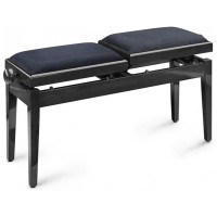 STAGG PB245 BKP VBK - BANQUETTE DOUBLE NOIR BRILLANT + VELOURS NOIR