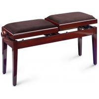 Photo STAGG PB245 MHP VBR - BANQUETTE DOUBLE ACAJOU BRILLANT + VELOURS BRUN