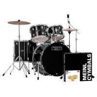 Photo TORNADO BY MAPEX KIT FUSION 20 NOIRE + CYMBALES + PIED