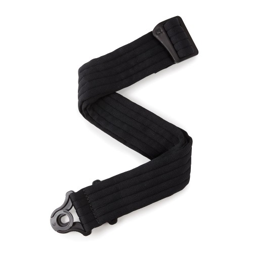 D'ADDARIO 50BAL01 AUTO LOCK GUITAR STRAP BLACK PADDED STRIPES