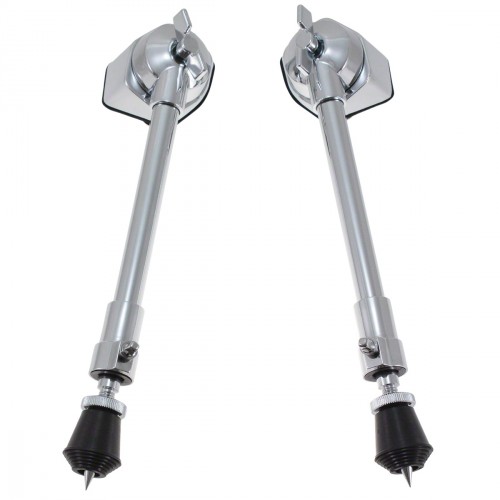 HEMOTON Support De Pied Pour Tom Basse - Rondelle Antichoc En Caoutchouc, Métal Argenté - Pour Batterie, Stabilité Et Réduction Des Vibrations