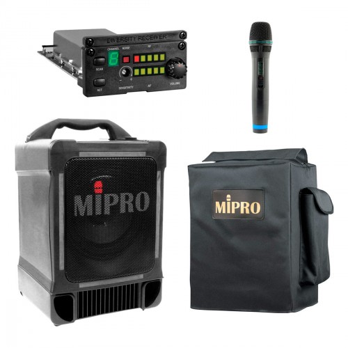 MIPRO MA707PACK - ENCEINTE 100W SUR BATTERIE AVEC LECT, HF MAIN, HOUSSE