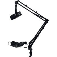 Photo SHURE MV7 BLACK PACK 3 - MICRO + PERCHE K&M + CASQUE SRH440-BK