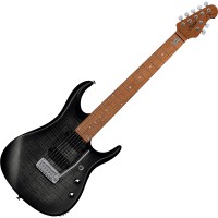 STERLING BY MUSIC MAN JOHN PETRUCCI JP157 FLAME MAPLE TRANS BLACK SATIN