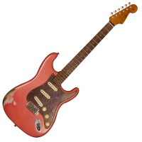Photo FENDER CUSTOM SHOP LTD 60' ROASTED STRATOCASTER HEAVY RELIC FIESTA RED