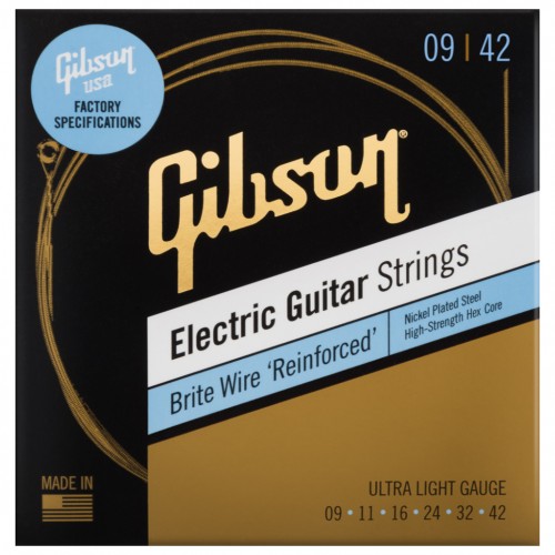 GIBSON CORDES BRITE WIRE REINFORCED ELECTRIC ULTRA LIGHT 09/42